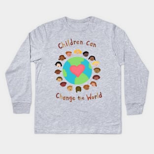 "Children Can Change the World!" by farah aria Kids Long Sleeve T-Shirt